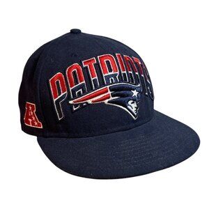 New England Patriots Hat New Era 59Fifty NFL Navy & Red Fitted Hat Size 7